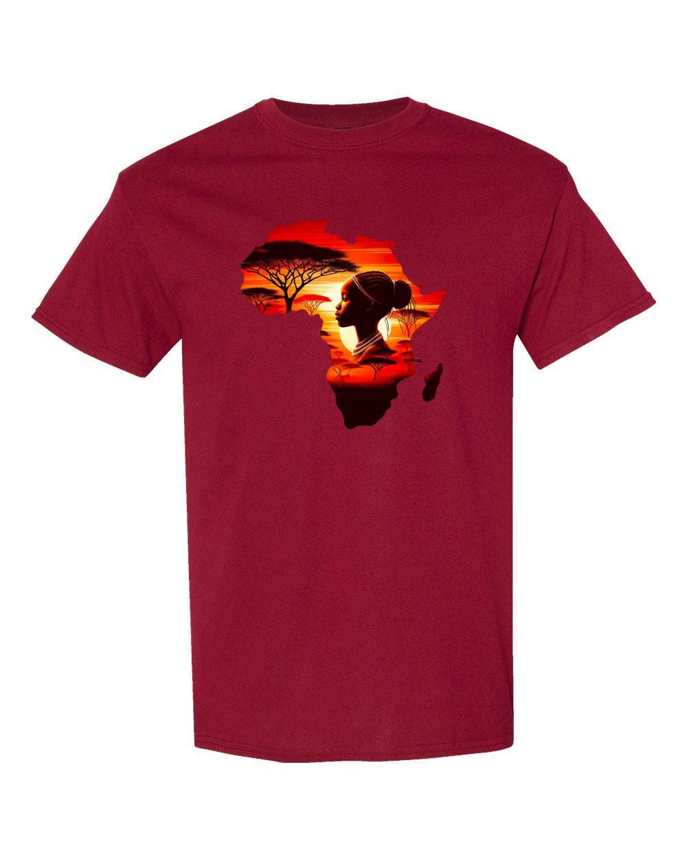African Silhouette Graphic T-shirt S-5X