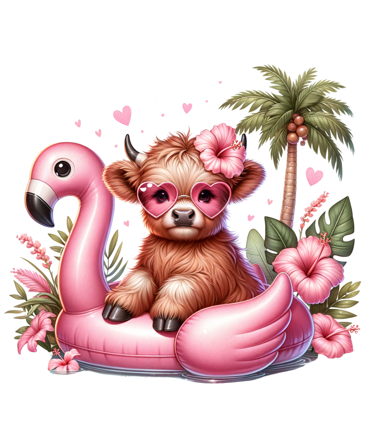 Highland Cows on Floaties Heat Transfer