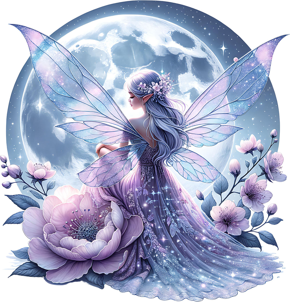 Purple Moon Fairies Heat Transfer