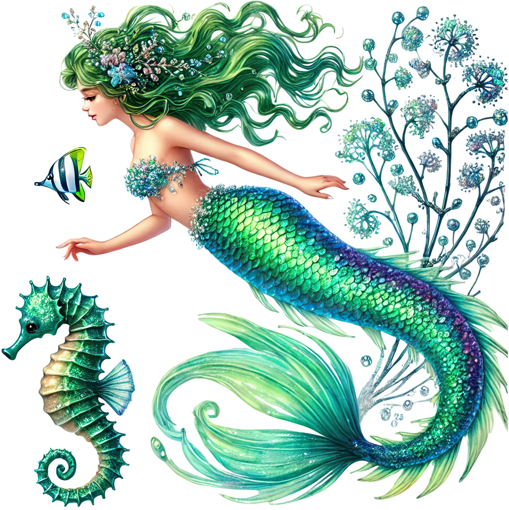 Mystic Mermaids Graphic T-shirt S-5X