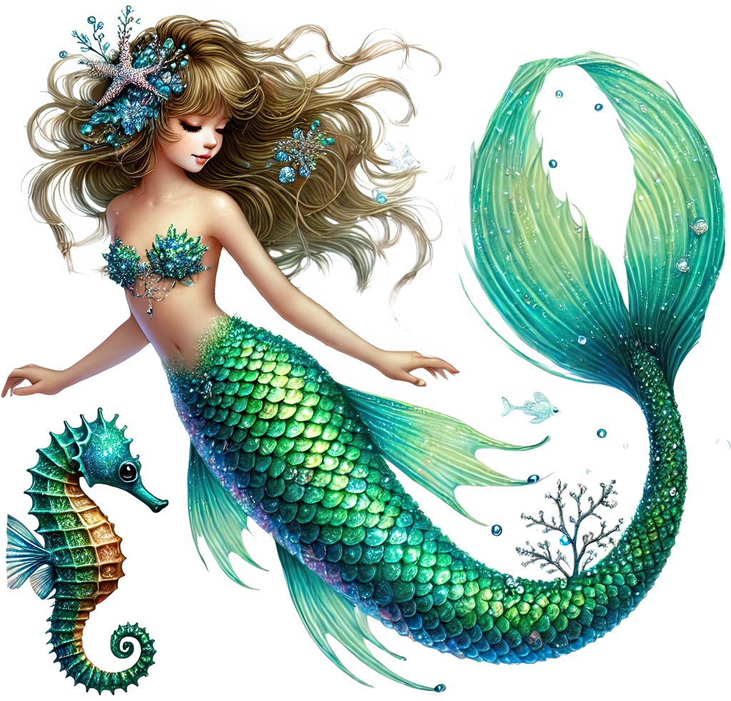 Mystic Mermaids Graphic T-shirt S-5X