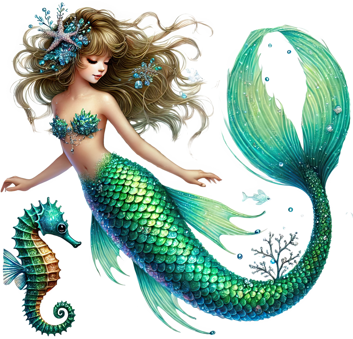 Mystic Mermaids Graphic T-shirt S-5X