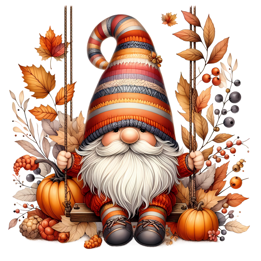 Cute Fall Gnomes Graphic T-shirt S-5X