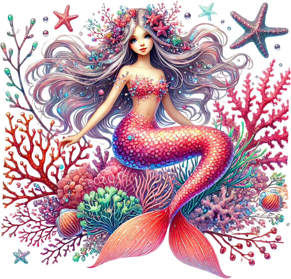 Mystic Mermaids Graphic T-shirt S-5X