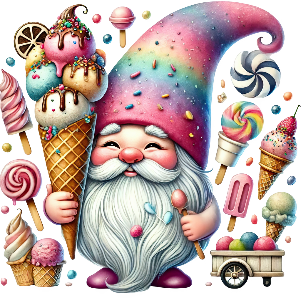 Ice Cream Gnome Heat Transfer