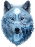 Double Exposure Animals with Waterfalls Graphic T-shirt S-5X