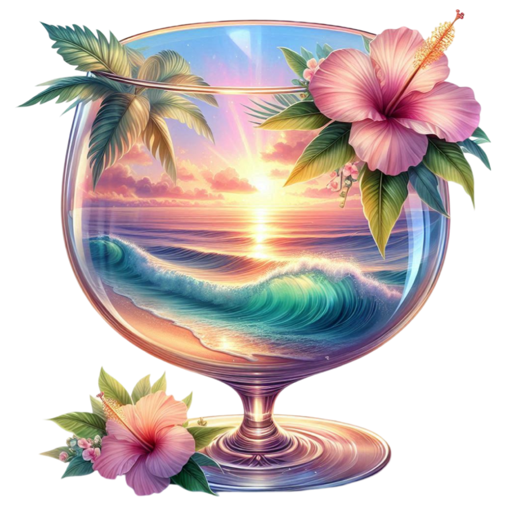 Tropical Sunset Cocktails Heat Transfer