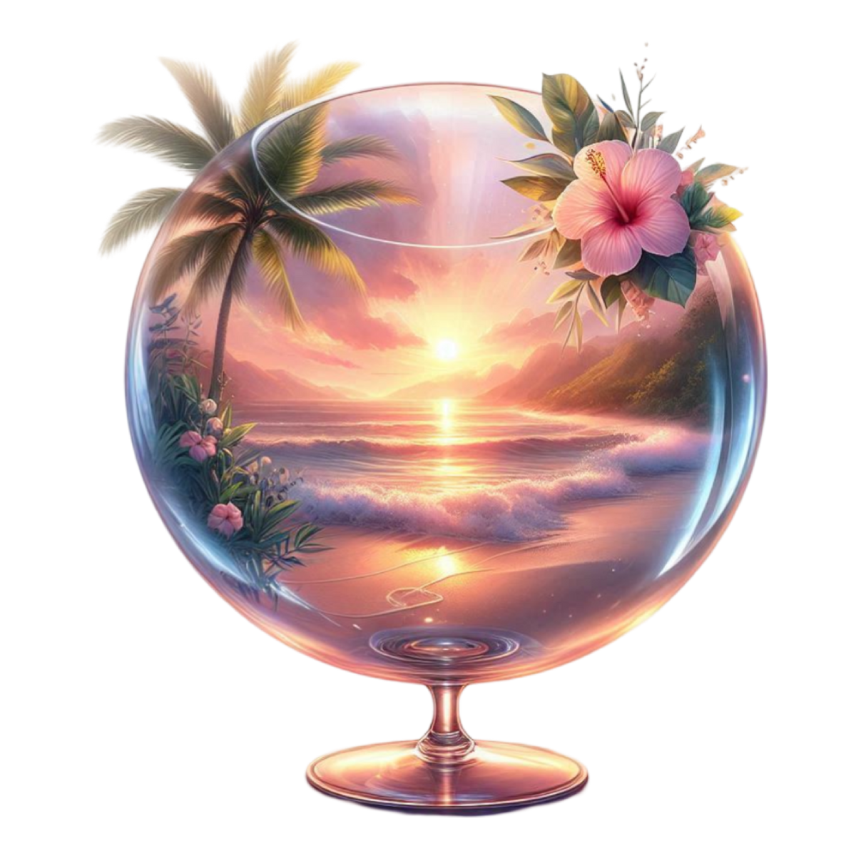 Tropical Sunset Cocktails Heat Transfer