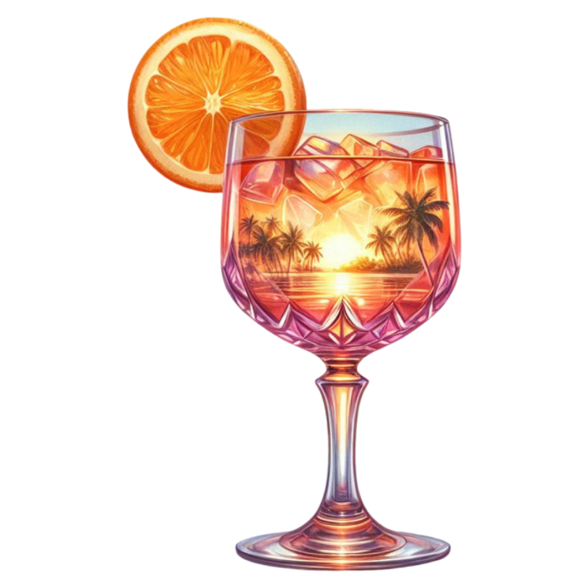 Tropical Sunset Cocktails Heat Transfer