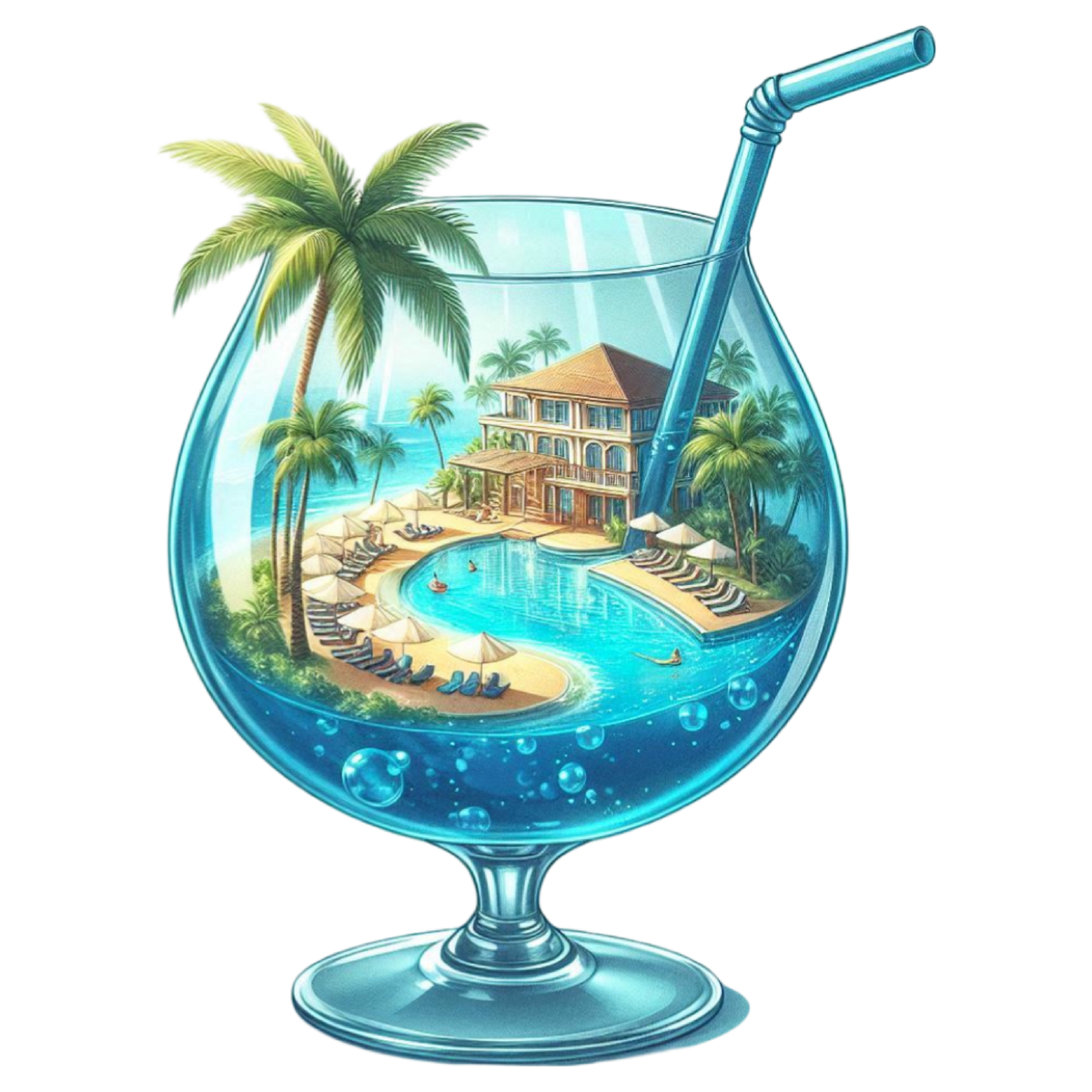 Tropical Sunset Cocktails Heat Transfer
