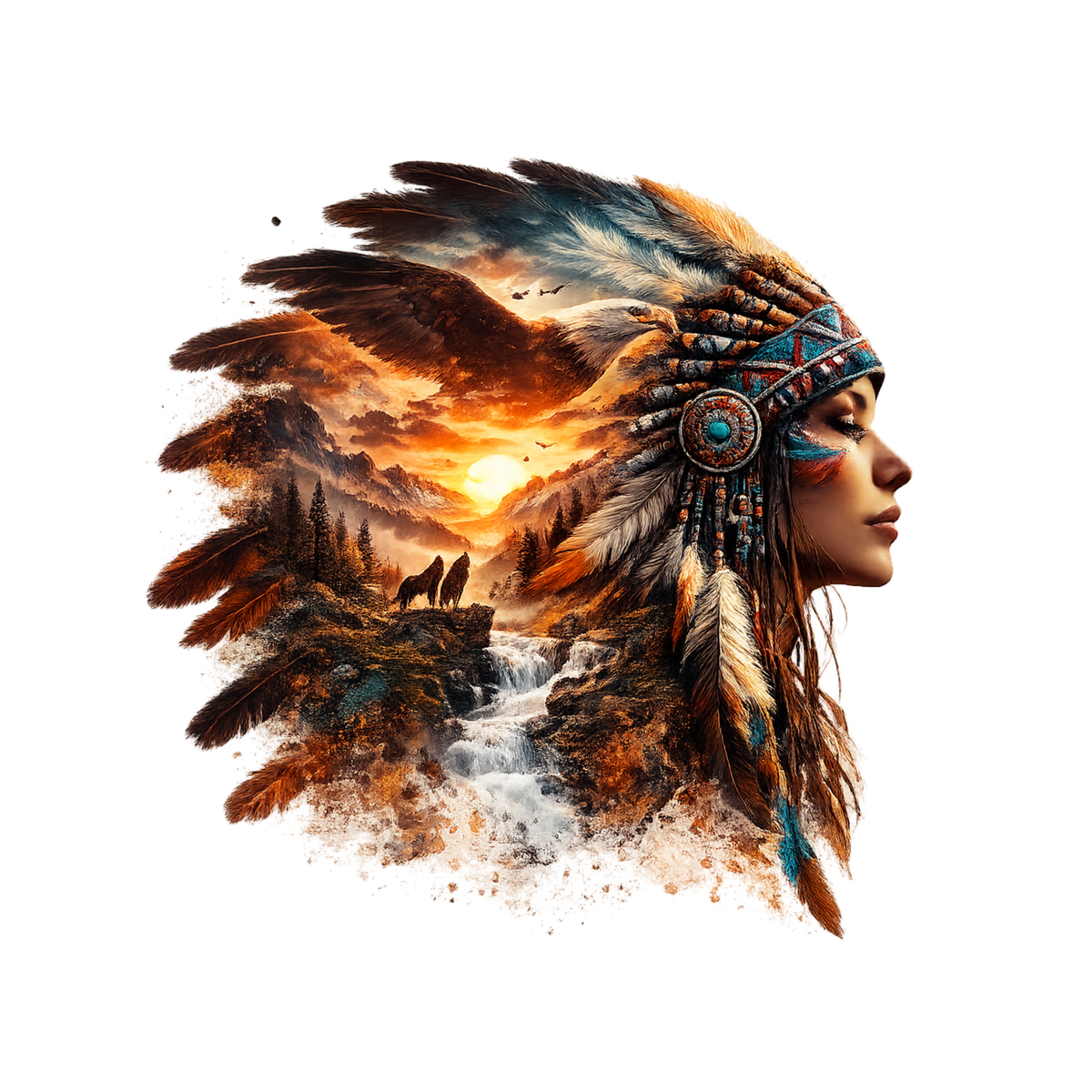Native Americans Graphic T-shirt S-5X