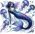 Mystic Mermaids Graphic T-shirt S-5X