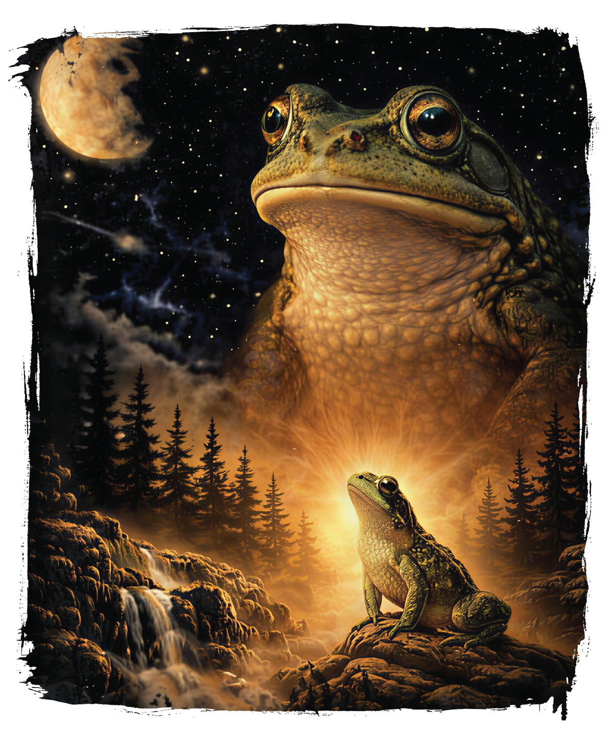 Animals By Moonlight Heat Transfer Print for Custom Apparel Designs