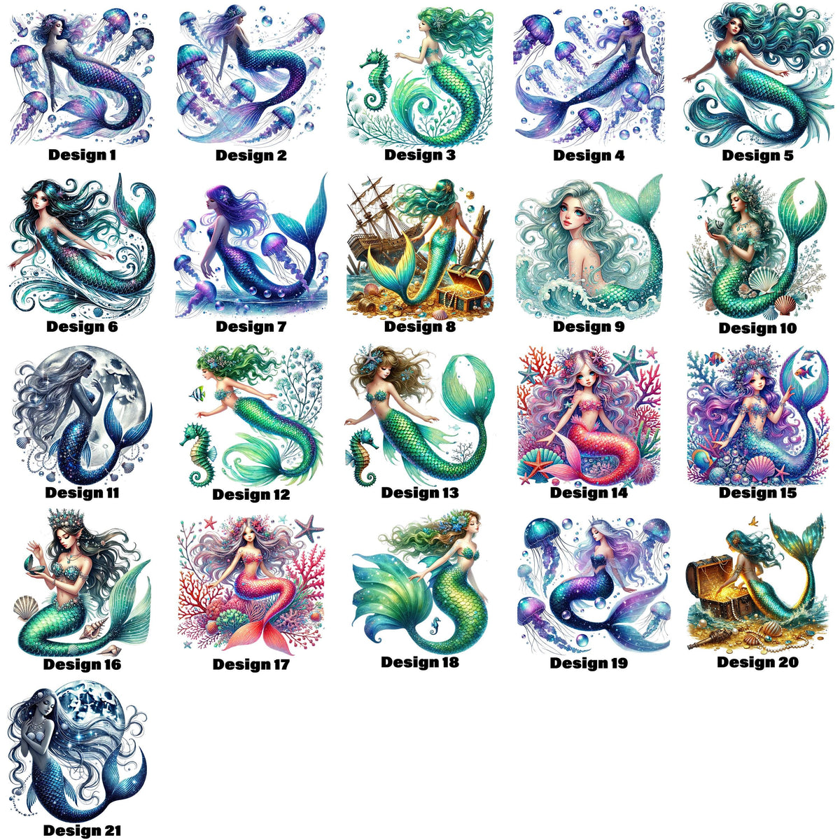 Mystic Mermaids Graphic T-shirt S-5X