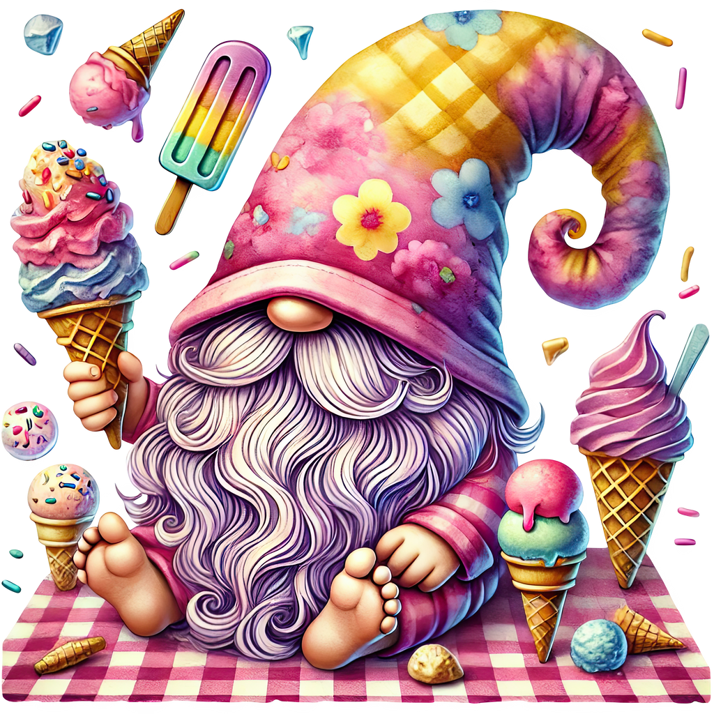 Ice Cream Gnome Heat Transfer