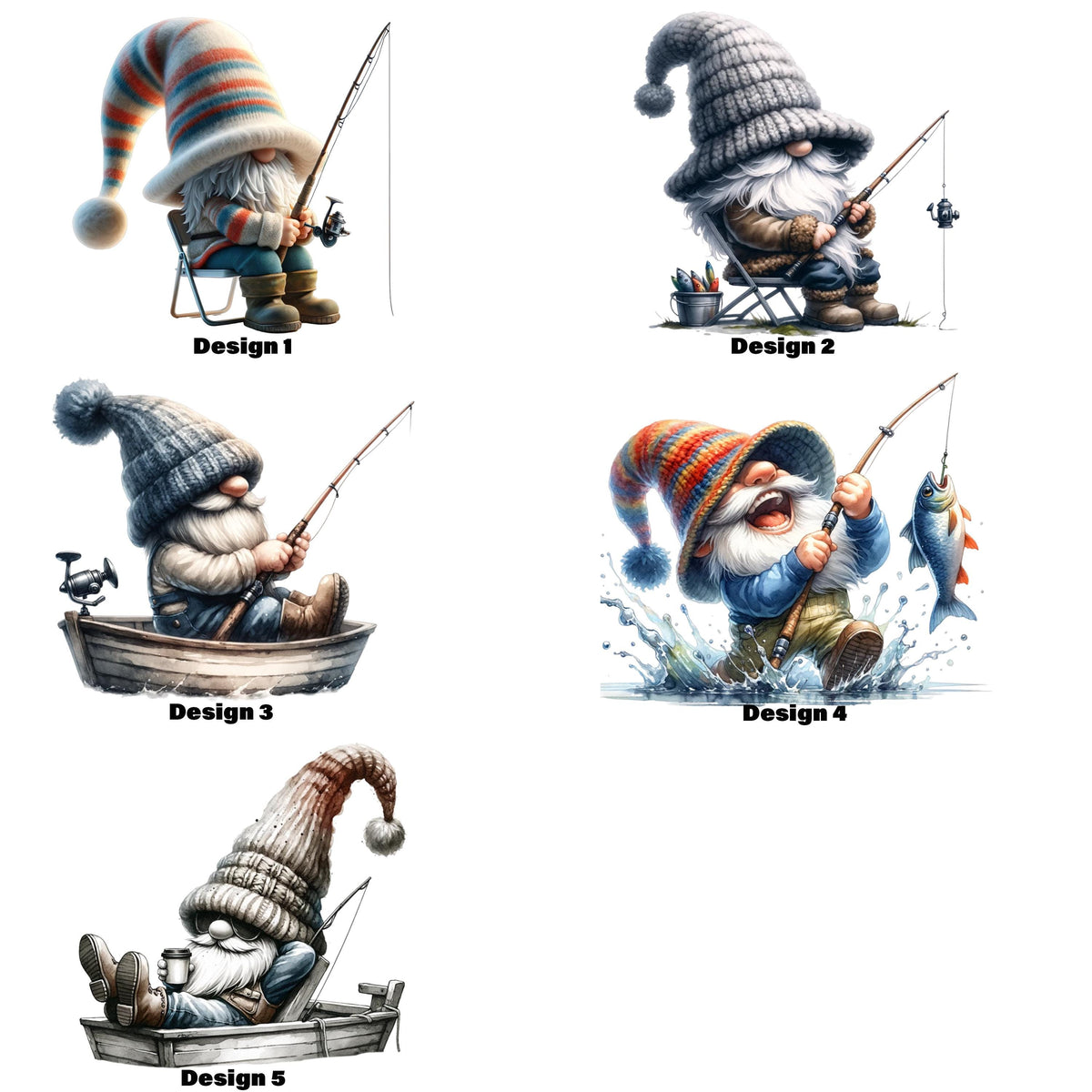 Fishing Gnome Graphic T-shirt S-5X