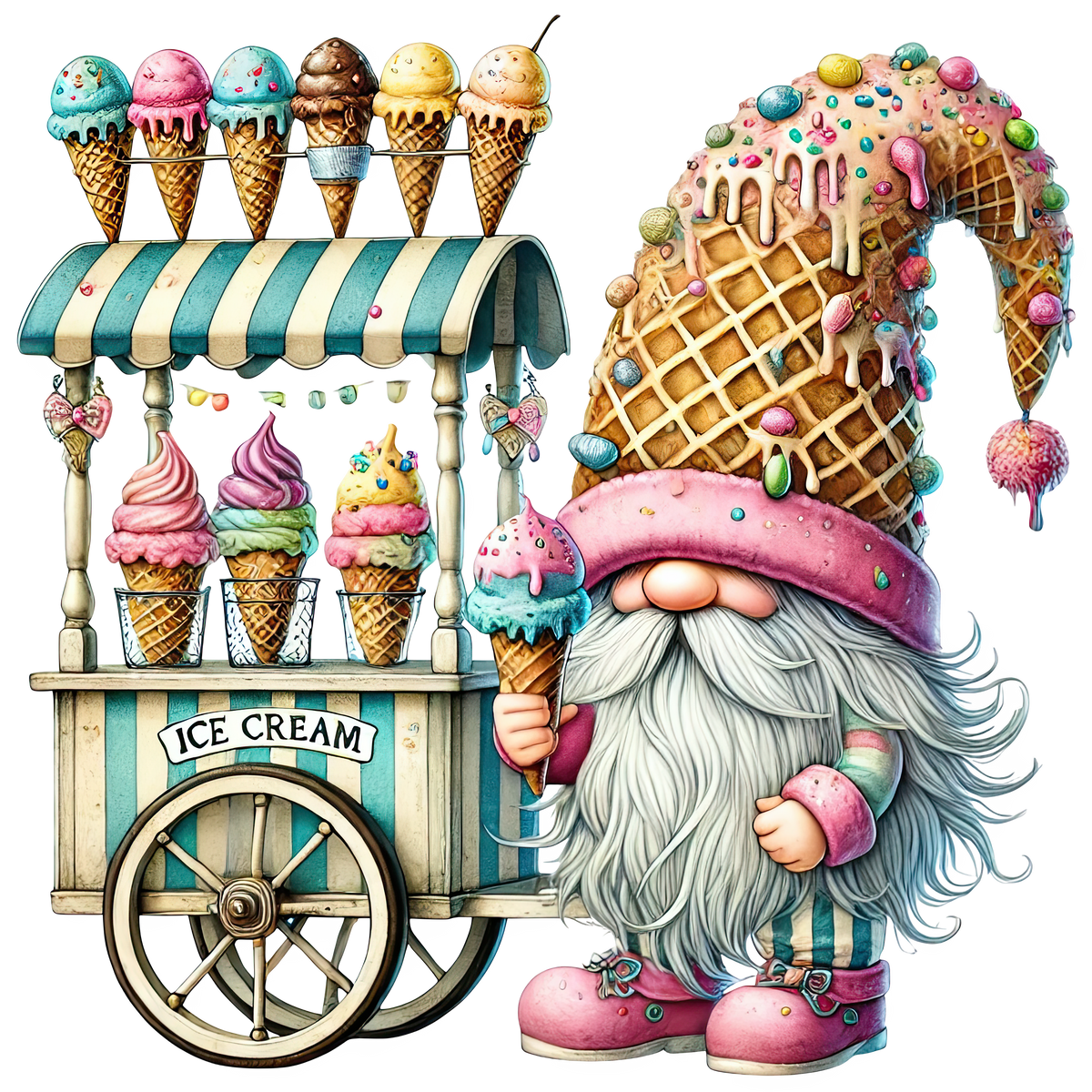 Ice Cream Gnome Heat Transfer