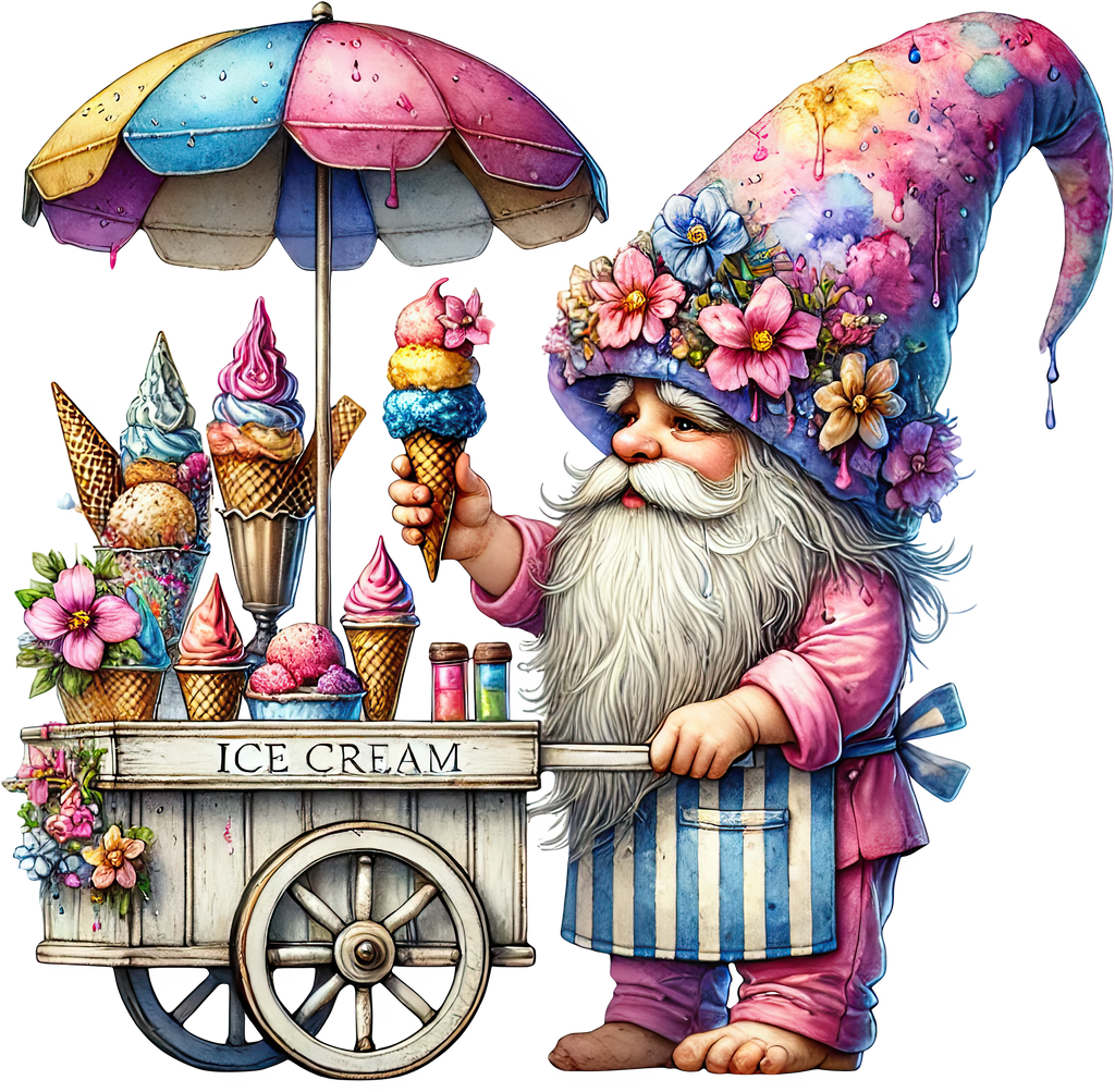 Ice Cream Gnome Heat Transfer