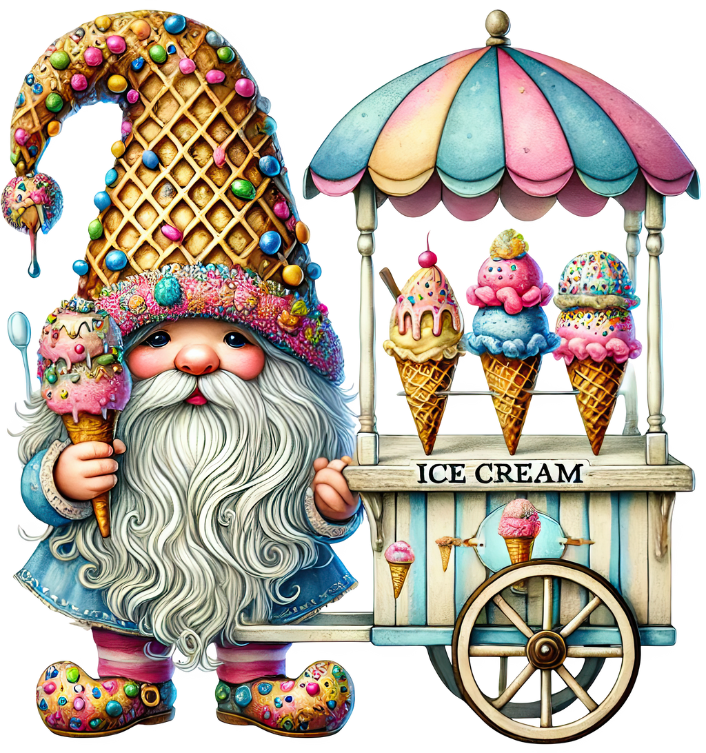 Ice Cream Gnome Heat Transfer