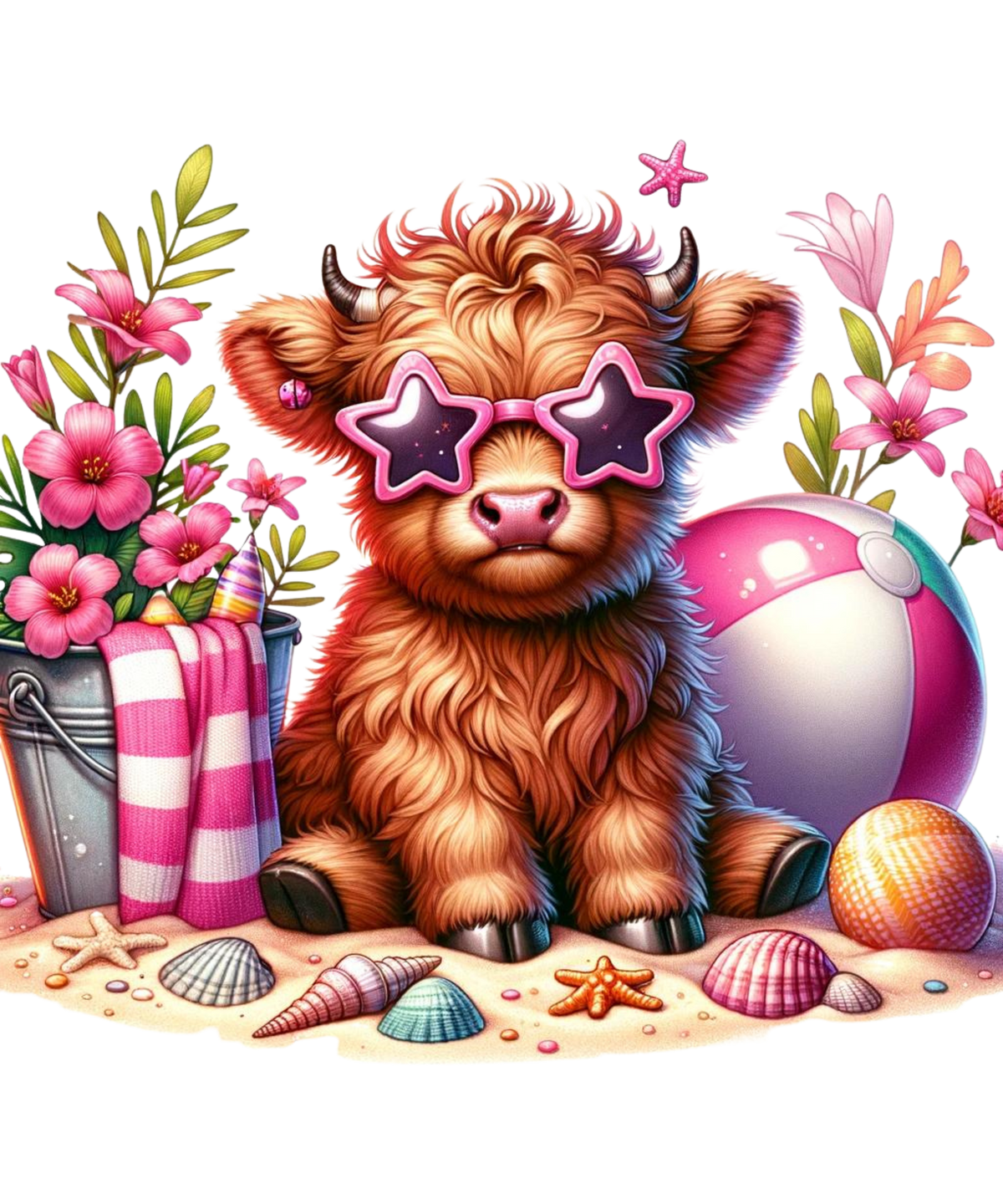 Highland Cows on Floaties Heat Transfer