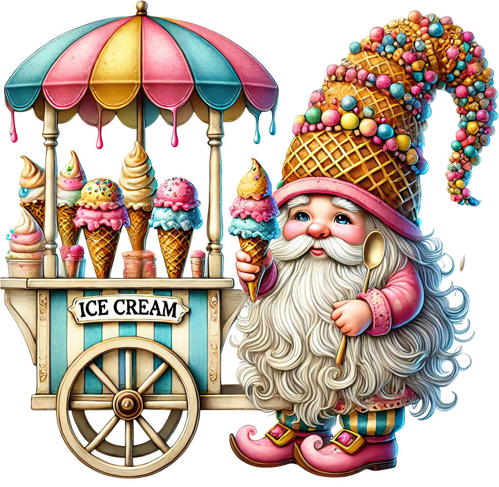 Ice Cream Gnome Heat Transfer