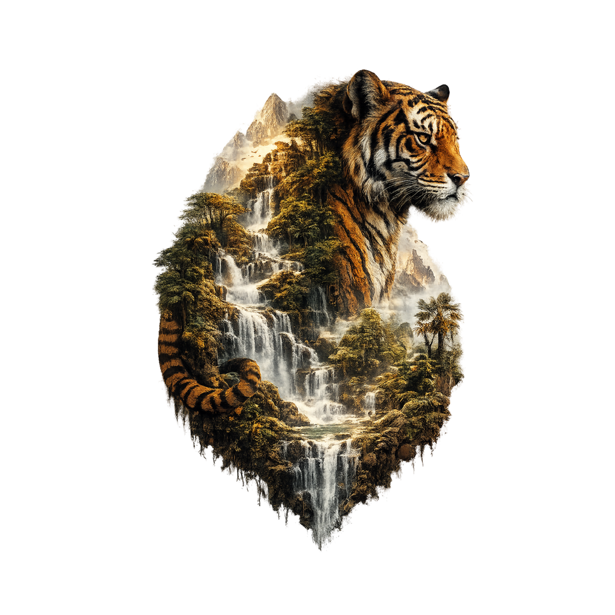 Misc. Double Exposure Nature Graphic T-shirt S-5X