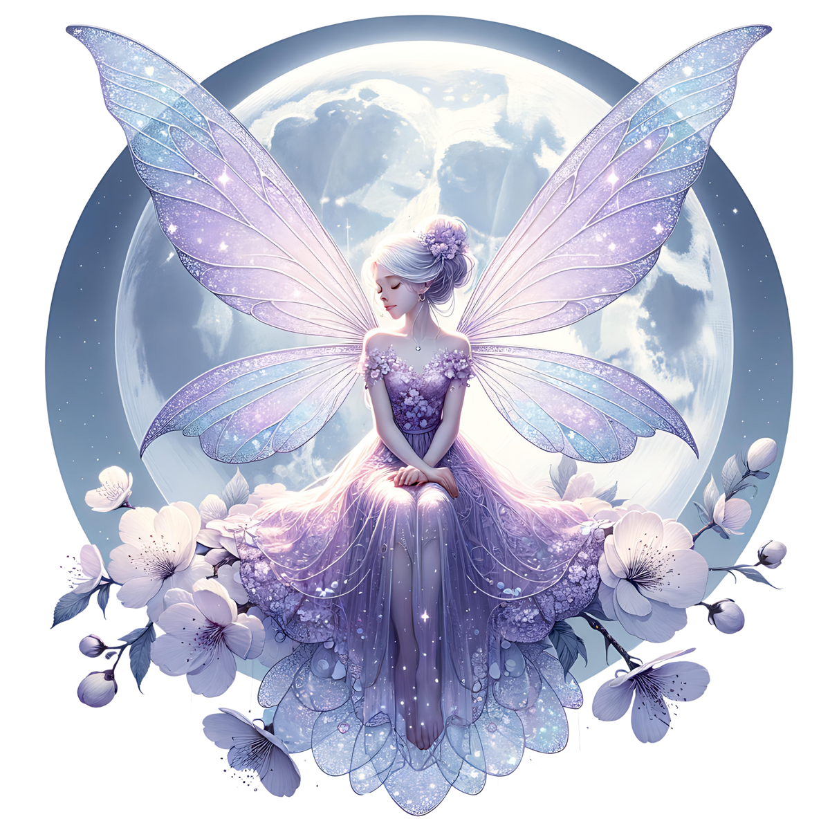 Purple Moon Fairies Heat Transfer