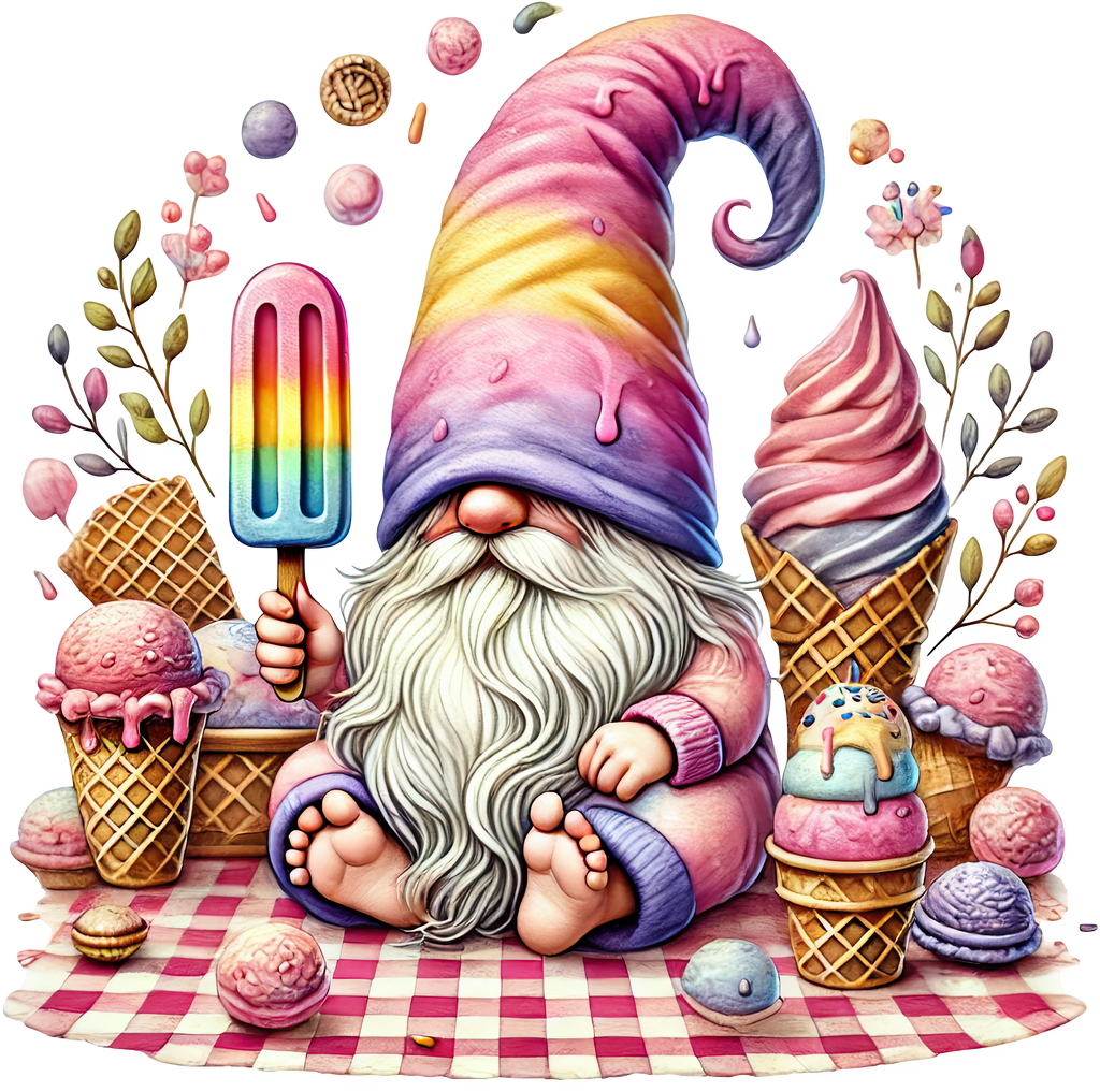 Ice Cream Gnome Heat Transfer