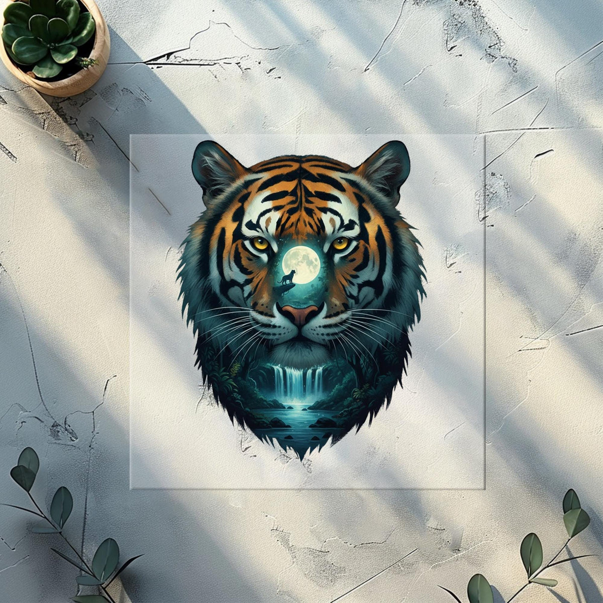Double Exposure Animals with Waterfall Heat Transfer