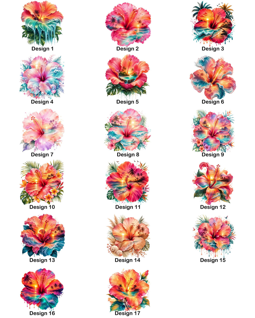 Tropical Hibiscus Heat Transfer Ready to Press