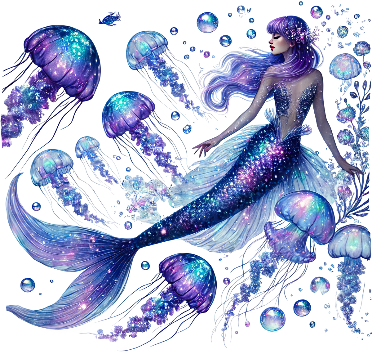 Mystic Mermaids Graphic T-shirt S-5X