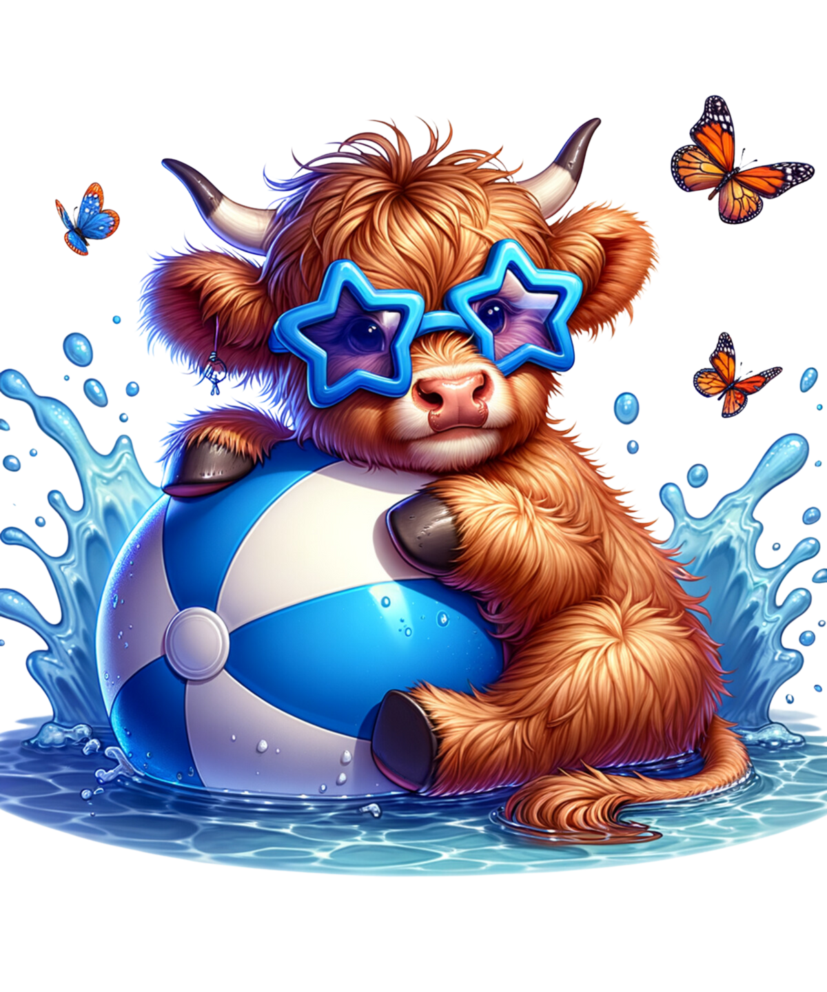 Highland Cows on Floaties Heat Transfer