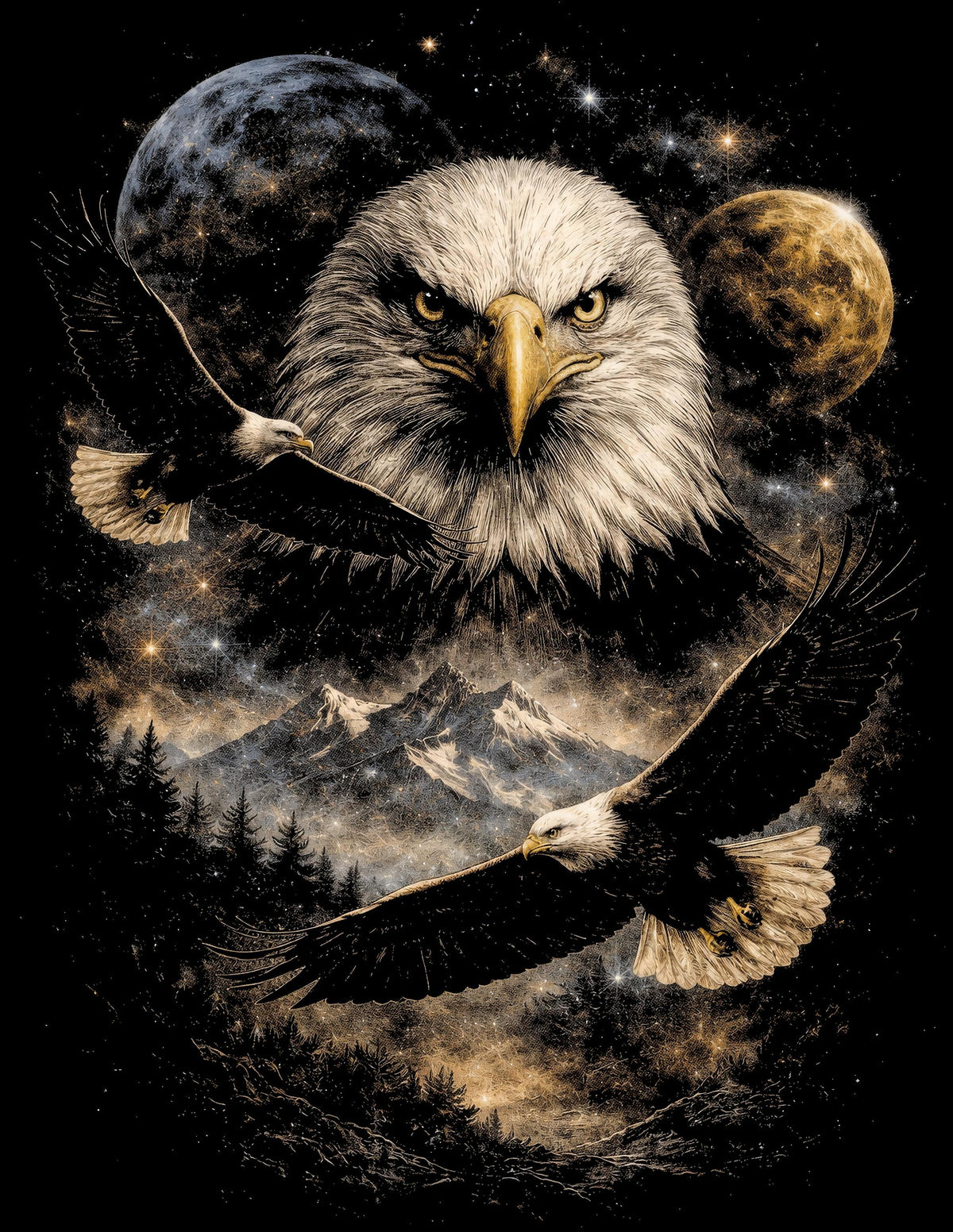 Wildlife Designs Graphic T-shirt S-5X Black Only