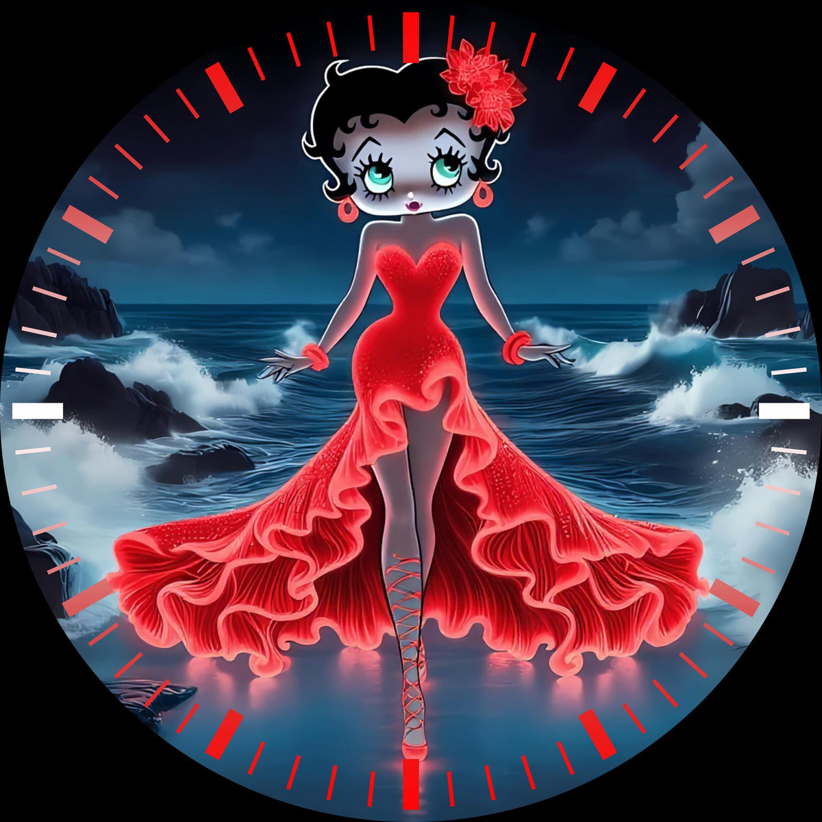 Betty Boop UV Printed MDF Wall Clock