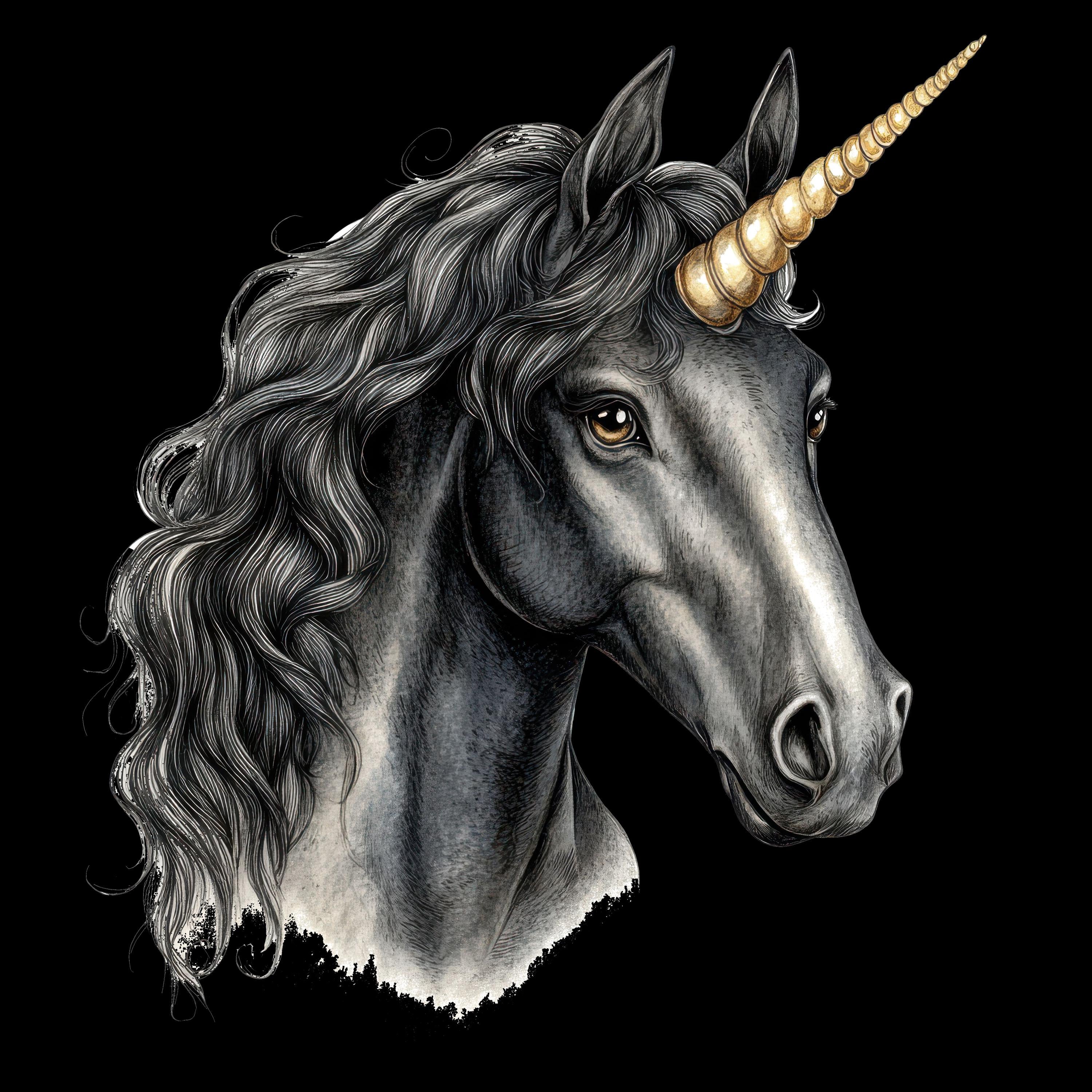 12 Black Unicorns Heat Transfer