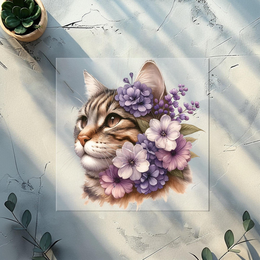 Floral Cats DTF Transfer