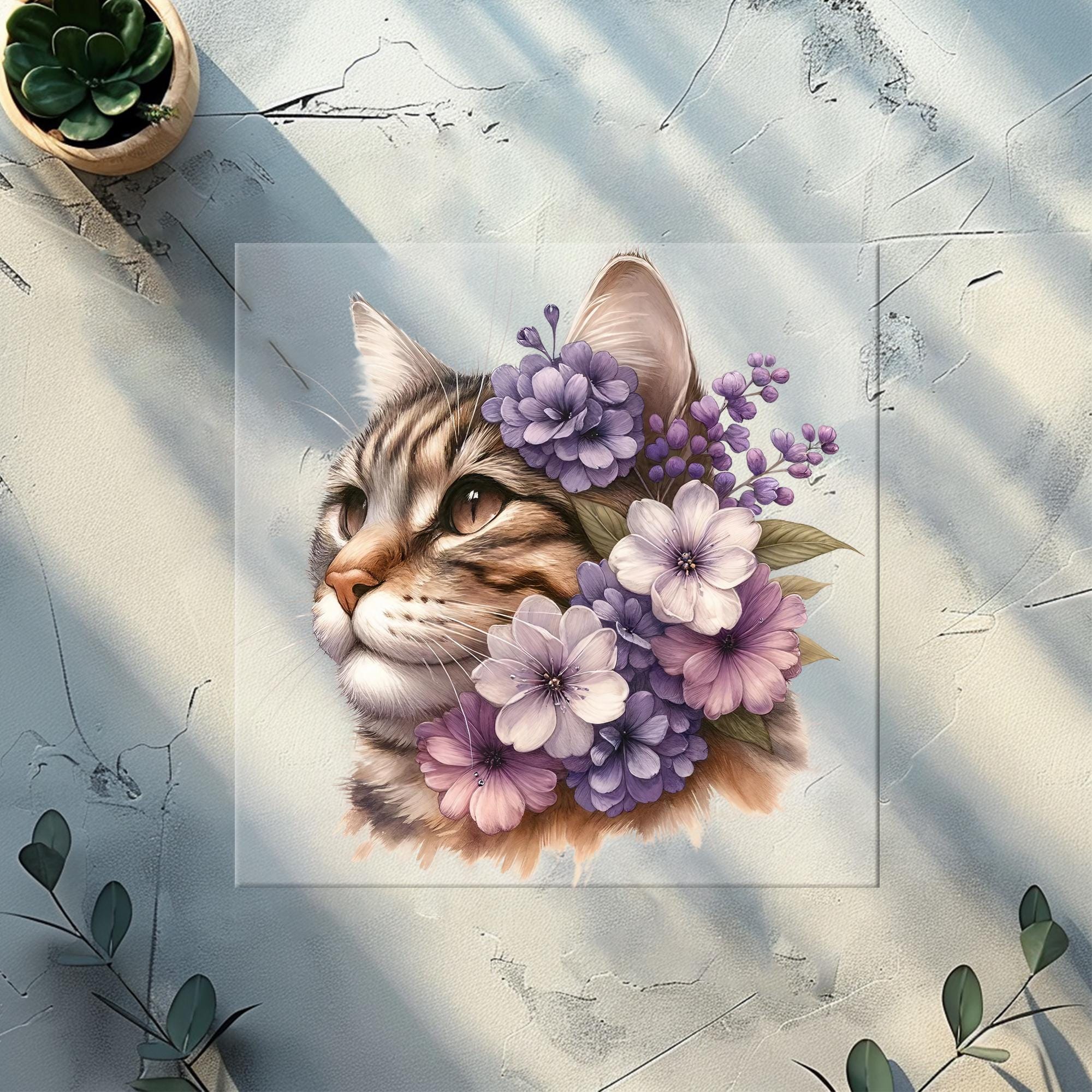 Floral Cats DTF Transfer