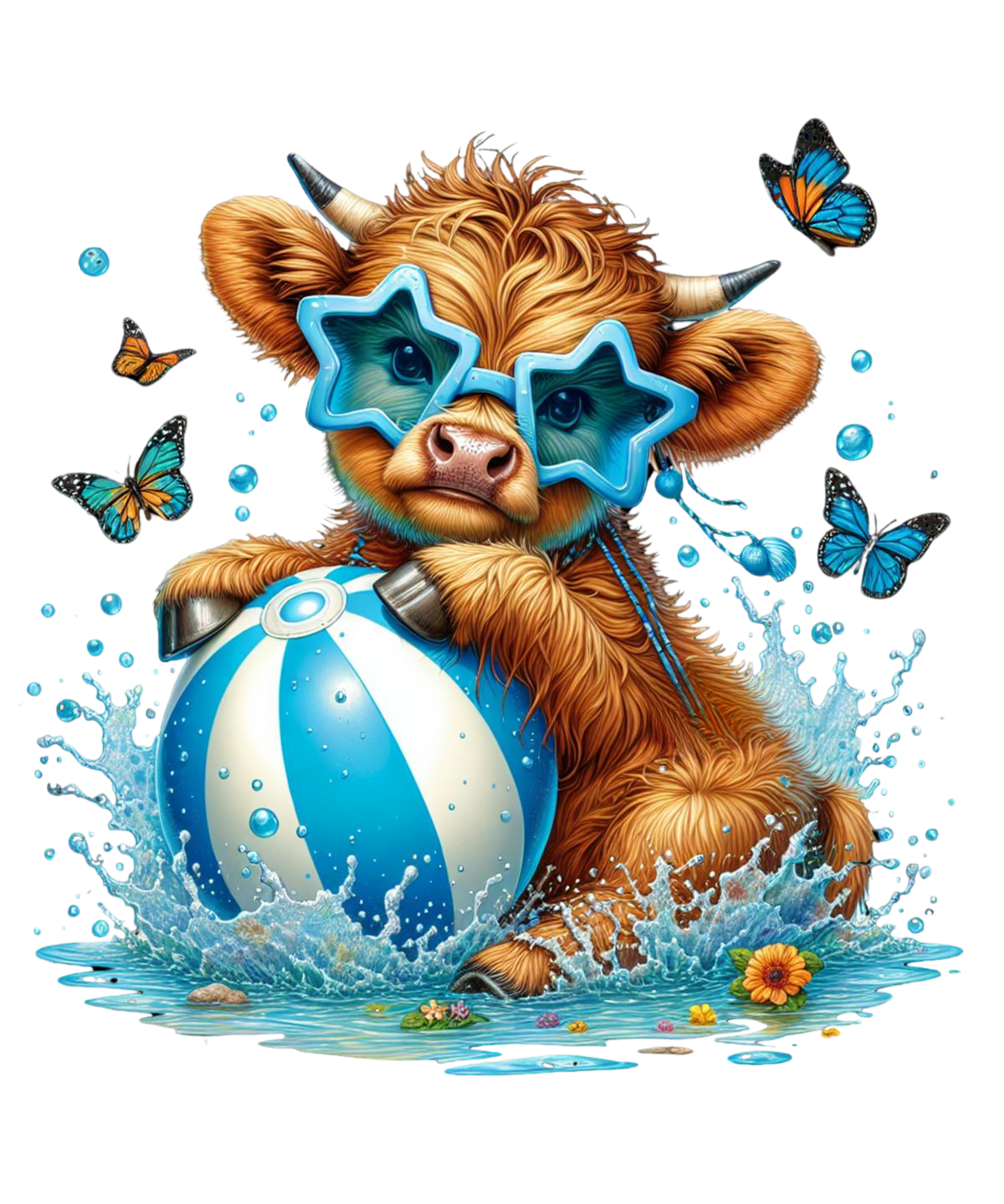 Highland Cows on Floaties Heat Transfer