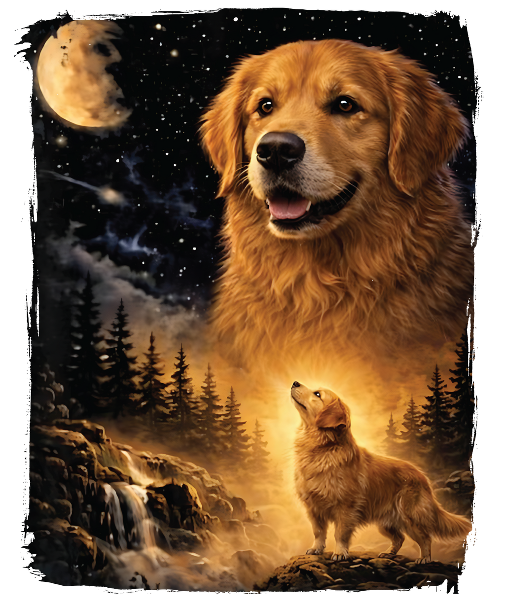 Animals By Moonlight Heat Transfer Print for Custom Apparel Designs