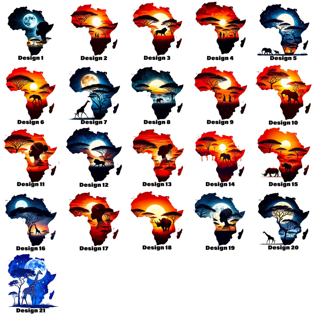 African Silhouette Heat Transfer