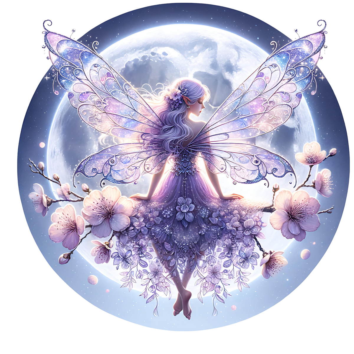 Purple Moon Fairies Heat Transfer