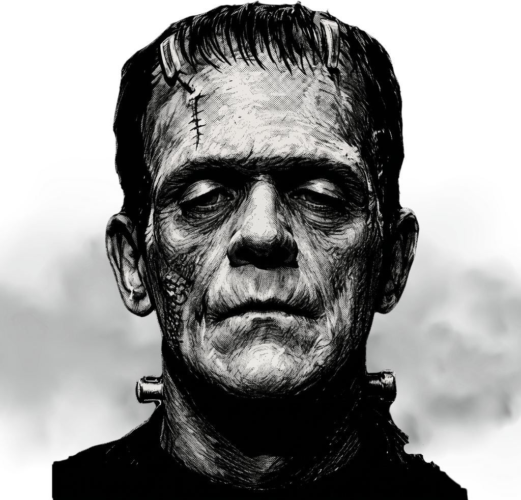 Black & White Horror Icons Graphic T-shirt S-5X Black Only