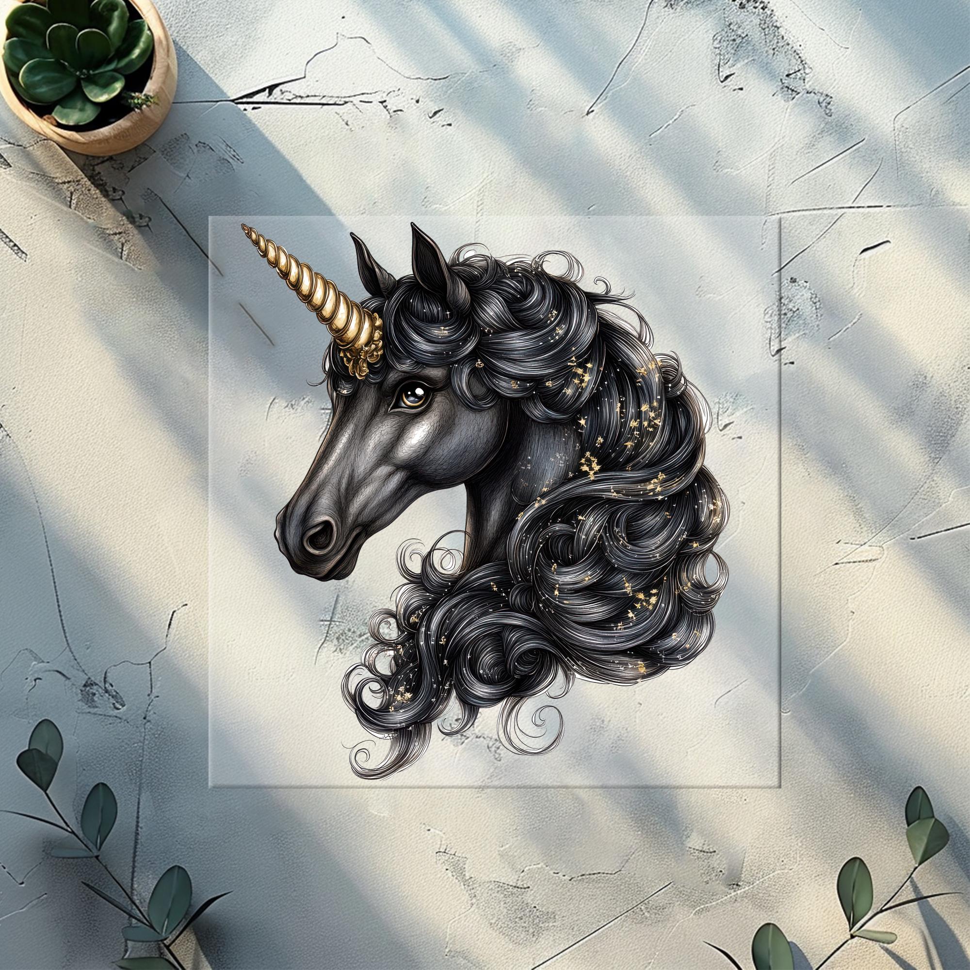 12 Black Unicorns Heat Transfer