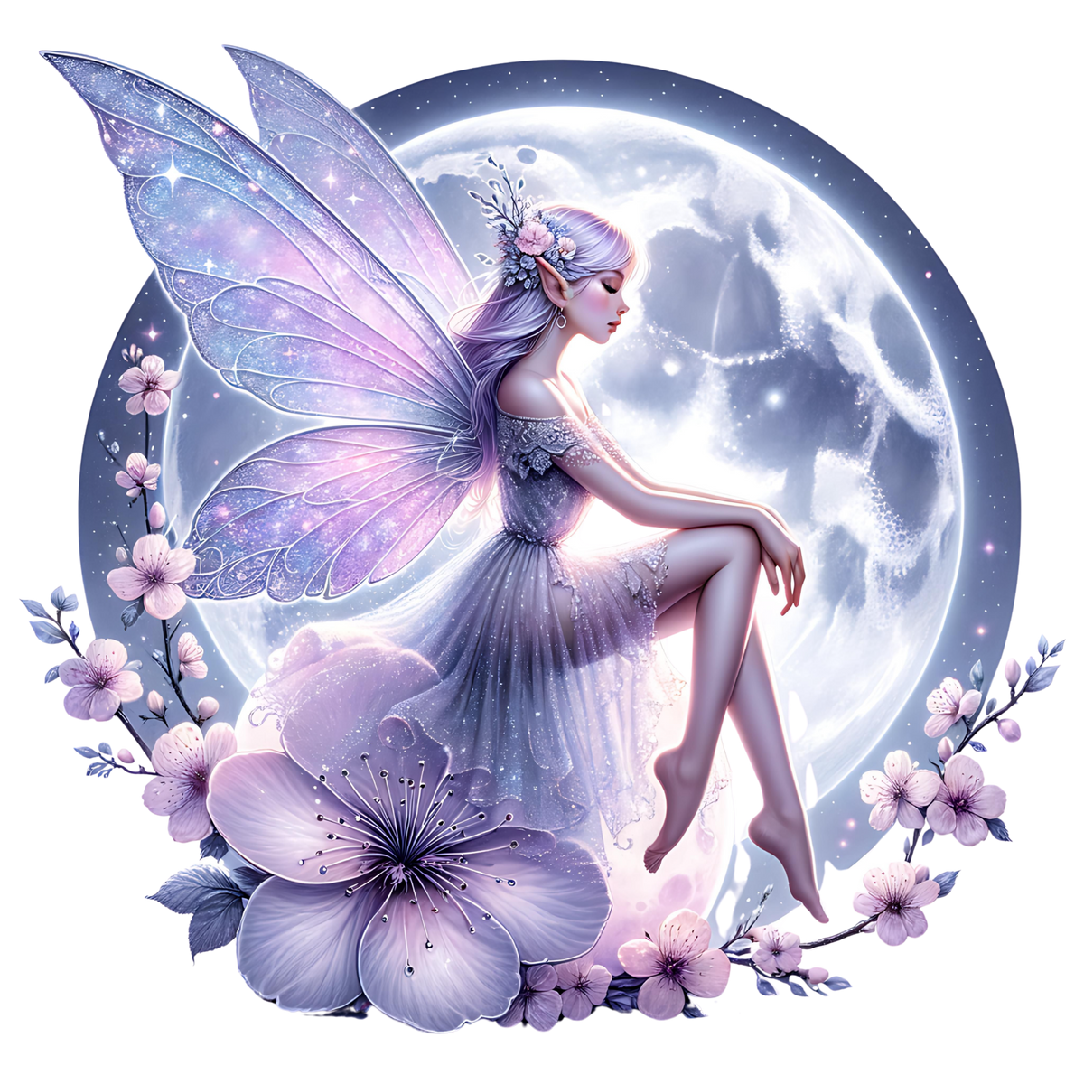 Purple Moon Fairies Heat Transfer