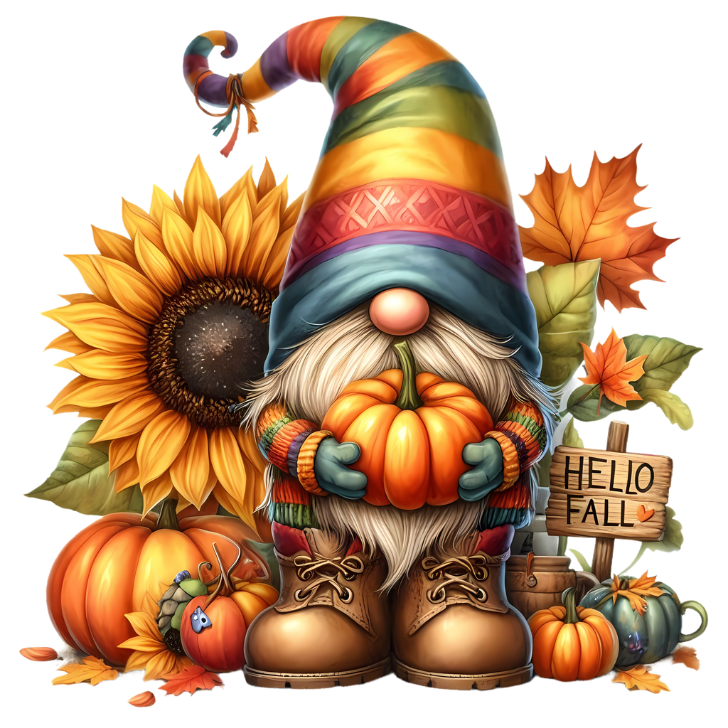 Cute Fall Gnomes Graphic T-shirt S-5X