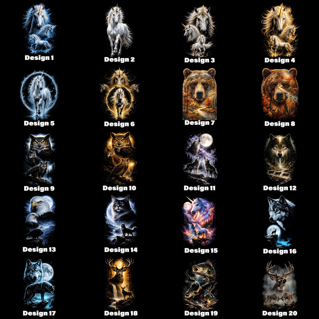 Fantasy Creatures & Wild Animals Graphic T-shirt S-5X Black Only