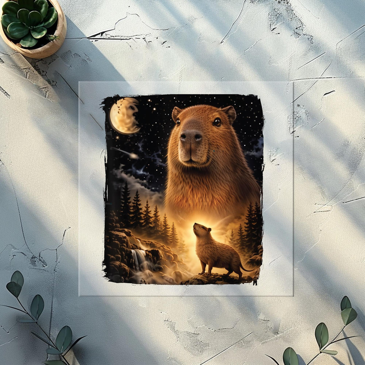 Animals By Moonlight Heat Transfer Print for Custom Apparel Designs