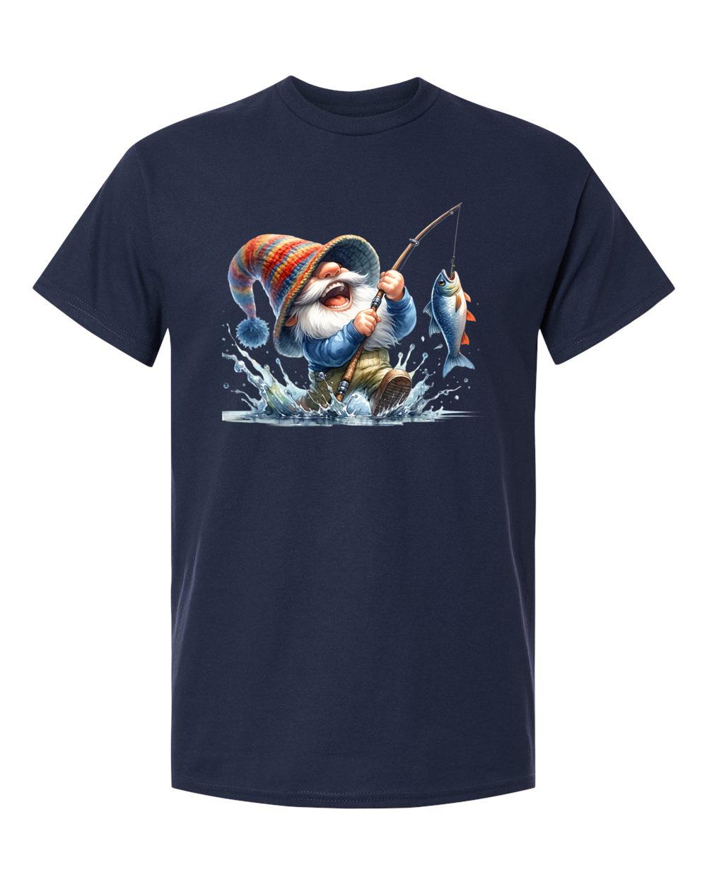 Fishing Gnome Graphic T-shirt S-5X