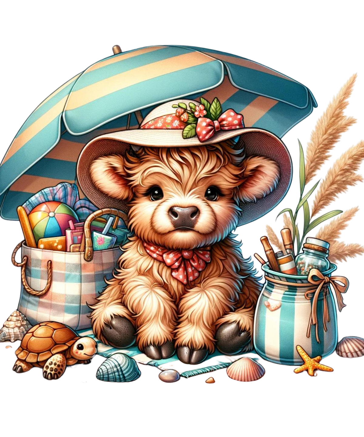 Highland Cows on Floaties Heat Transfer