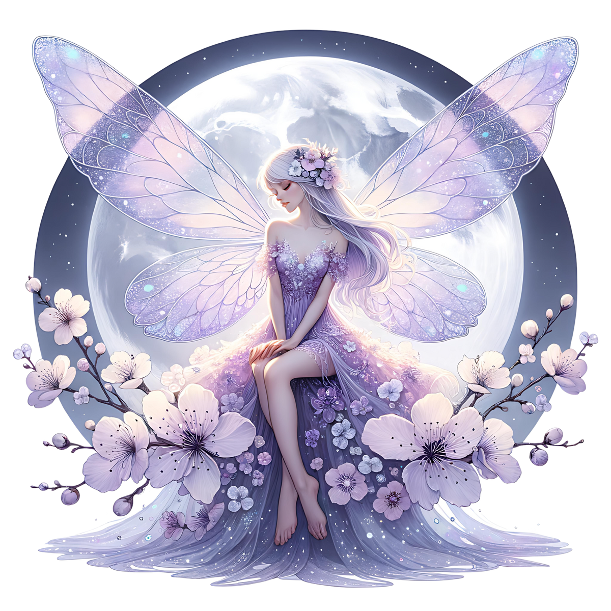Purple Moon Fairies Heat Transfer